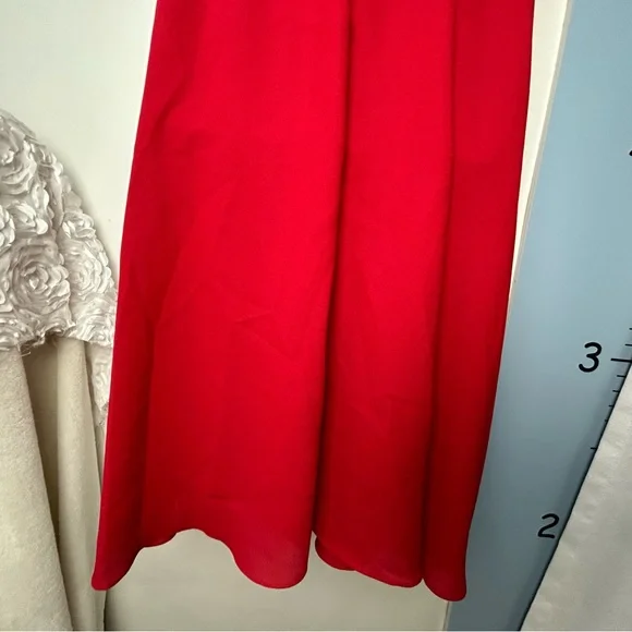 Vintage‎ Y2K Perceptions Bright Red Party Dress Midi Size 10 - Picture 10 of 15